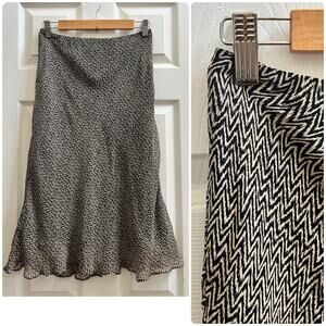 Y2K 90s Spenser Jeremy Silk Geometric Print Fully Lined Skirt Size 6/Small VTG